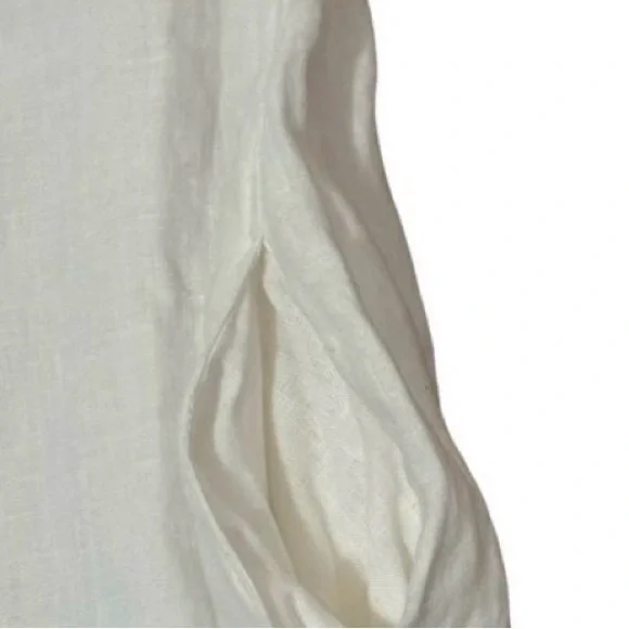 100% Linen Crown Linen Designs White Linen Shift Dress - Picture 3 of 5